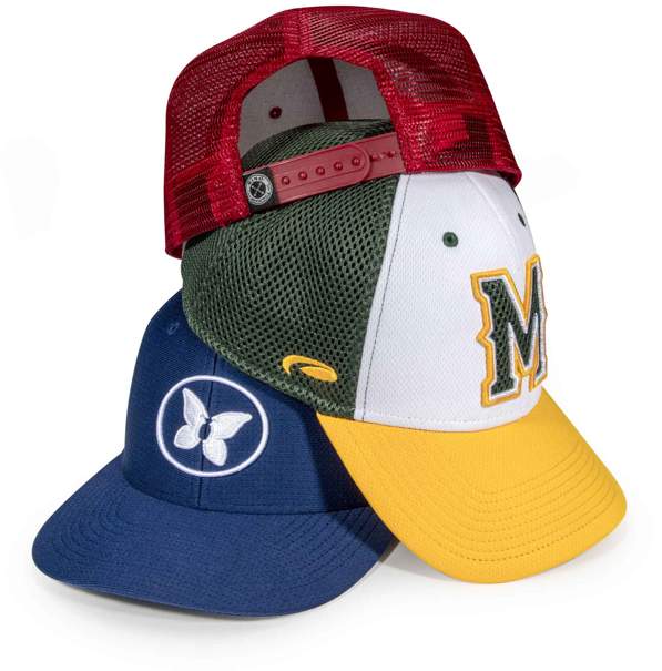 Three Pukka hats stacked up
