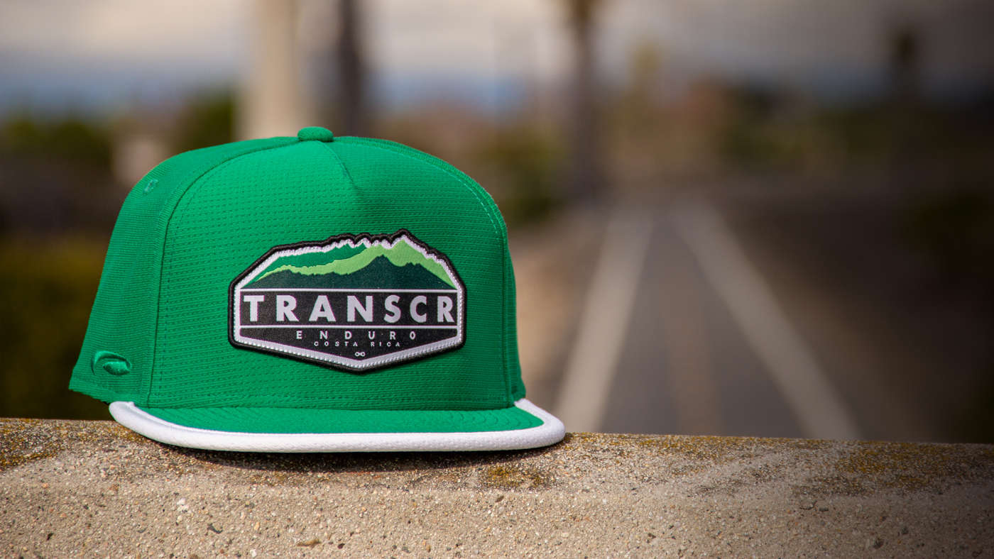 Cycling hat overlooking the road