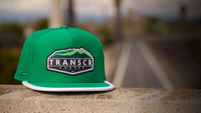 Cycling hat overlooking the road