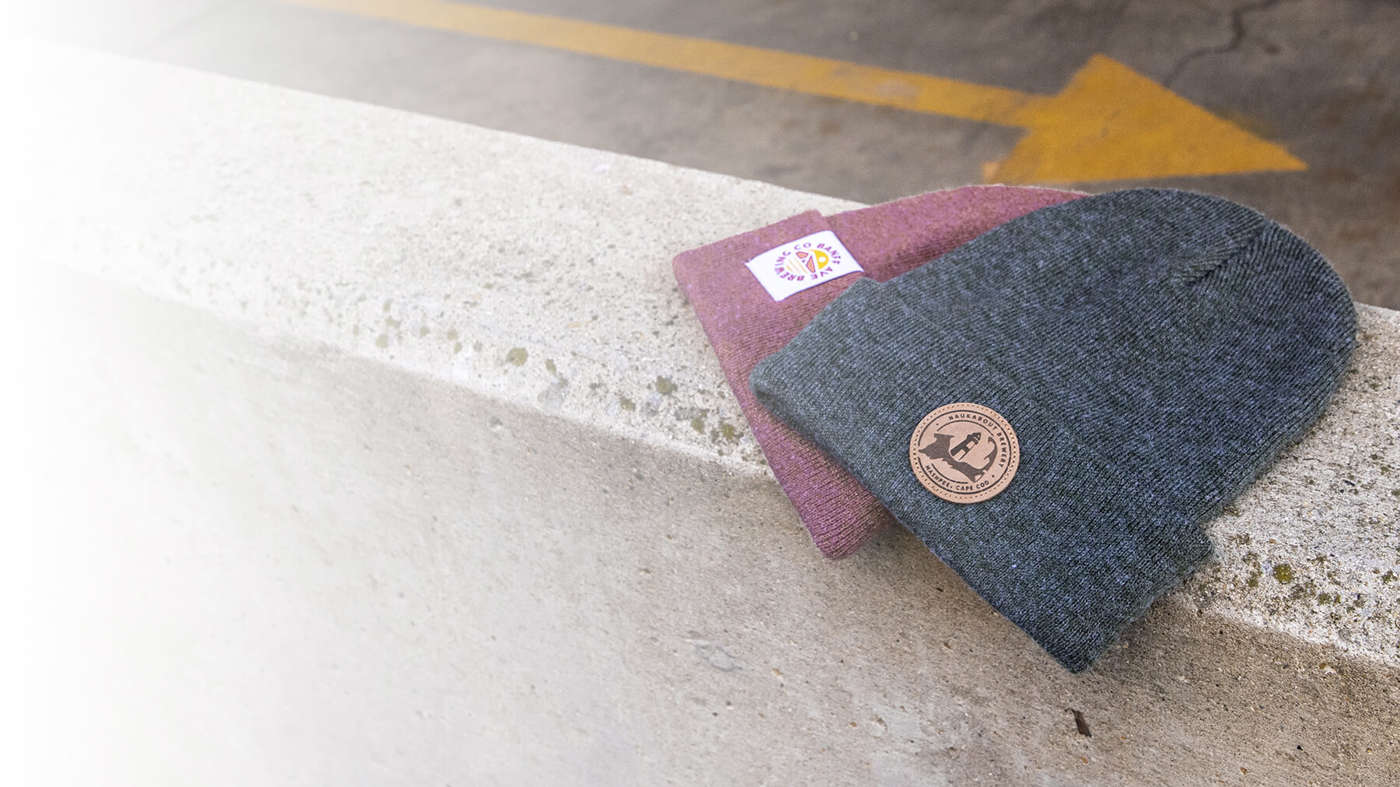 Rouster Knit on a concrete wall