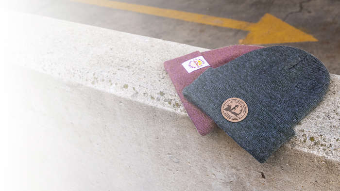 Rouster Knit on a concrete wall