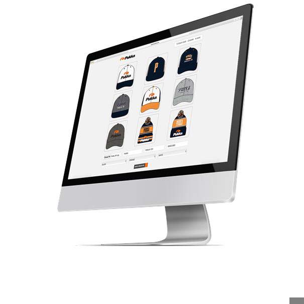 Quick Pick Hat Customizer on computer screen