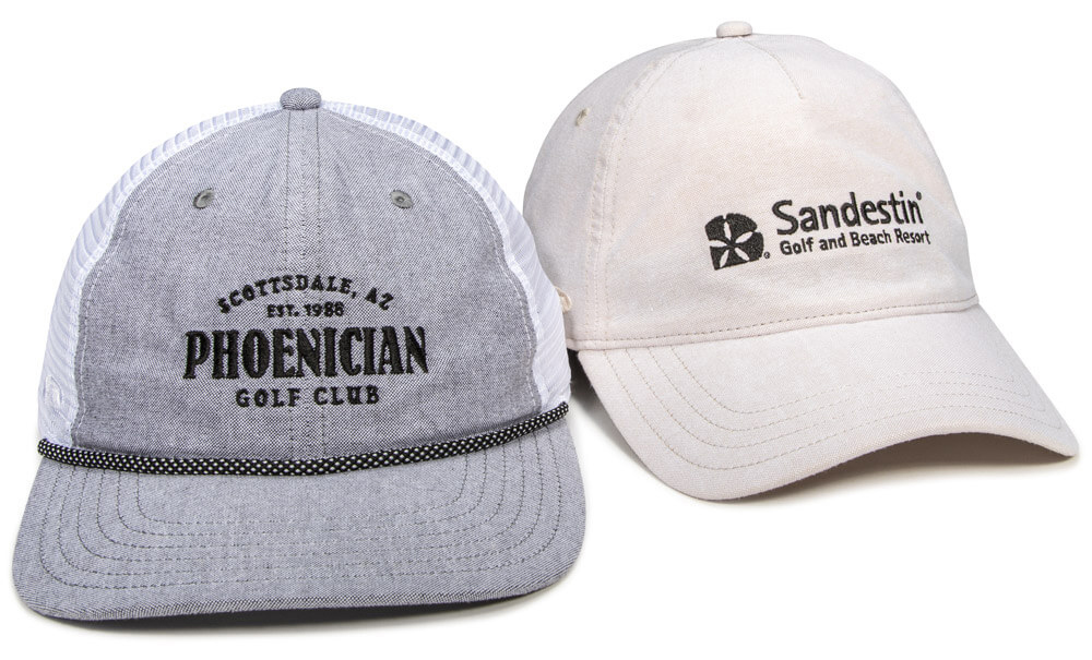 Custom Golf Headwear featuring all-new Oxford Lightweight Cotton