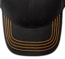 Pukka hat, visor stitching, 4 rows, 4 thick stitch, 1 color