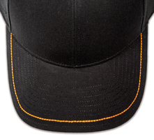 Pukka hat, visor stitching, 8 rows, 1 thick hand stitch, 1 color