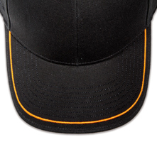 Pukka hat, visor stitching, 8 rows, 1 thick satin stitch, 1 color