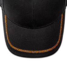 Pukka hat, visor stitching, 8 rows, zig-zag stitch, 1 color