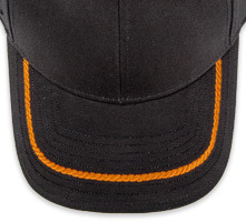 Pukka hat, visor stitching, 8 rows, 1 rope stitch, 1 color