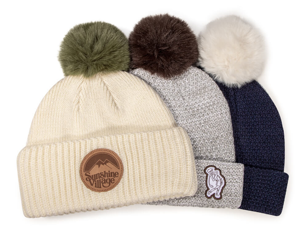 Group of Cold Weather Knits with Faux Mink Poms