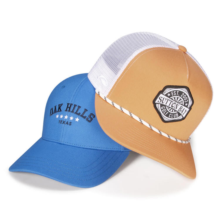 Custom headwear featuring new Spring inspired Seasonal Cotton Twill colors